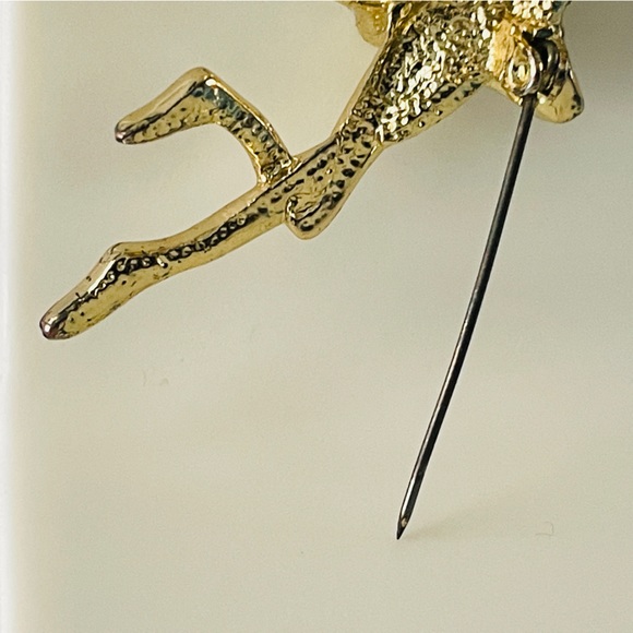 Tinker Bell Swarovski Crystal Diamond Like Pin Gold Coloured Broach Jewelry - Picture 14 of 16